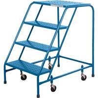 Escabeau roulant CSA, 4 marches, Largeur de la marche 22", Hauteur de la plateforme 37", Acier Solutions industrielles ALPHA