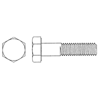 Vis d'assemblage &agrave; t&ecirc;te hexagonale, 1/2"-13 dia., 1" lo, Ordinaire, Cors&eacute;, Grade 5 Solutions industrielles ALPHA