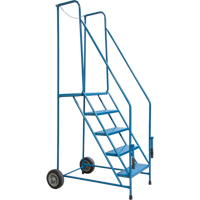 Escabeau roulant avec rails pour acc&egrave;s &agrave; une remorque, 4 marches, Largeur de la marche 22", Hauteur de la plateforme 37", Acier Solutions industrielles ALPHA