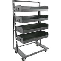 Single-Sided Heavy Duty A-Frame Cart with 4 Large Lipped Trays, 38" x 25" x 63", 2500 lbs. Capacity Solutions industrielles ALPHA
