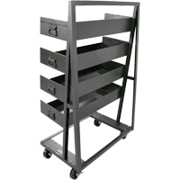 Single-Sided Heavy Duty A-Frame Cart with 4 Large Lipped Trays, 38" x 25" x 63", 2500 lbs. Capacity Solutions industrielles ALPHA