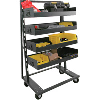 Single-Sided Heavy Duty A-Frame Cart with 4 Large Lipped Trays, 38" x 25" x 63", 2500 lbs. Capacity Solutions industrielles ALPHA