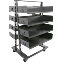 Double-Sided Heavy Duty A-Frame Cart with 8 Large Trays, 38" x 30" x 63", 2500 lbs. Capacity Solutions industrielles ALPHA