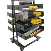 Double-Sided Heavy Duty A-Frame Cart with 8 Large Trays, 38" x 30" x 63", 2500 lbs. Capacity Solutions industrielles ALPHA