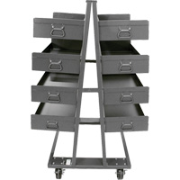 Double-Sided Heavy Duty A-Frame Cart with 8 Large Lipped Trays, 38" x 30" x 63", 2500 lbs. Capacity Solutions industrielles ALPHA