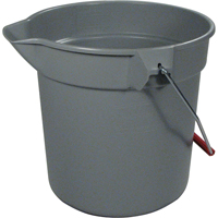 Seau Brute, Capacit&eacute; de 2.5 gal. US (10 pintes), Gris Solutions industrielles ALPHA