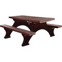 Tables de pique-nique en plastique recycl&eacute;, 8' lo x 61-1/2" la, Brun Solutions industrielles ALPHA