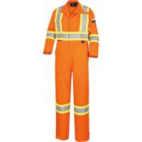 5555 Combinaison de s&eacute;curit&eacute; &agrave; haute visibilit&eacute; ignifuge et anti-arcs &eacute;lectriques, Taille 36, Orange haute visibilit&eacute;, 11 cal/cm² Solutions industrielles ALPHA
