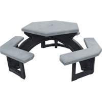 Recycled Plastic Hexagon Picnic Tables, 78" L x 78" W, Grey Solutions industrielles ALPHA