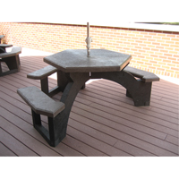 Recycled Plastic Hexagon Picnic Tables, 78" L x 78" W, Brown Solutions industrielles ALPHA