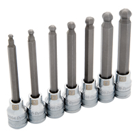 Jeu de douilles m&eacute;triques longues &agrave; embout sph&eacute;rique, 7 mrcx Solutions industrielles ALPHA