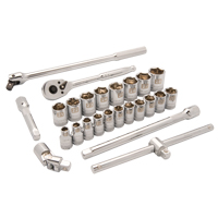 Jeu de douilles m&eacute;triques, 25 Mcx, Prise de 1/2" Solutions industrielles ALPHA