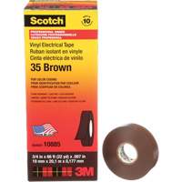 Ruban isolant en vinyle pour codification par couleur Scotch, 19 mm (3/4") la x 20 m (66') lo, 7 mils, Brun Solutions industrielles ALPHA