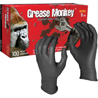 Gants jetables Grease Monkey, Grand, Nitrile, 5 mils, Sans poudre, Noir Solutions industrielles ALPHA