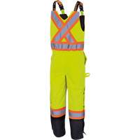 5041BB Pantalon &agrave; bretelles matelass&eacute; imperm&eacute;able, Polyester, Grand, Jaune lime haute visibilit&eacute; Solutions industrielles ALPHA