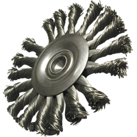 Brosses mont&eacute;es &agrave; fils nou&eacute;s circulaires, 3-1/2" dia., dia. Des fils 0,014", Tige 1/4" Solutions industrielles ALPHA