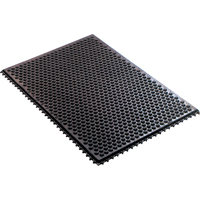Conductive Anti-Fatigue Rubber Mat Interlocking Room System, Rubber, 2' W x 3' L, 1/2" Thick, Black Solutions industrielles ALPHA