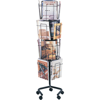 Pr&eacute;sentoirs pivotants pour documentation, Rotatif, 16 fentes, Fil m&eacute;tallique, 15" la x 15" p x 60" h Solutions industrielles ALPHA