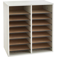 Casier &agrave; compartiments r&eacute;glable pour documentation, Stationnaire, 16 fentes, Bois, 19-1/2" la x 11-3/4" p x 21" h Solutions industrielles ALPHA