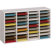 Casier &agrave; compartiments r&eacute;glable pour documentation, Stationnaire, 36 fentes, Bois, 39-1/4" la x 11-3/4" p x 24" h Solutions industrielles ALPHA
