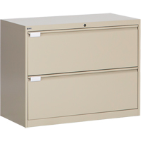Classeur lat&eacute;ral, Acier, 2 tiroirs, 36" la x 18" p x 27-7/8" h, Beige Solutions industrielles ALPHA
