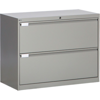 Classeur lat&eacute;ral, Acier, 2 tiroirs, 36" la x 18" p x 27-7/8" h, Gris Solutions industrielles ALPHA