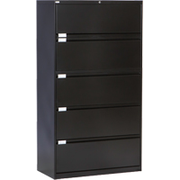 Classeur lat&eacute;ral, Acier, 5 tiroirs, 36" la x 18" p x 65-1/2" h, Noir Solutions industrielles ALPHA