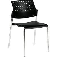 Armless Stacking Chair, Plastic, 33" High, 300 lbs. Capacity, Black Solutions industrielles ALPHA