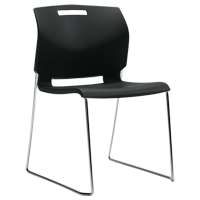 Chair, Plastic, 32-1/2" High, 300 lbs. Capacity, Black Solutions industrielles ALPHA