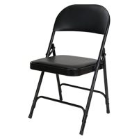 Vinyl Padded Folding Chair, Steel, Black, 300 lbs. Weight Capacity Solutions industrielles ALPHA