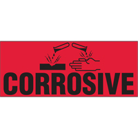&eacute;tiquettes pour traitement sp&eacute;cial Corrosive, 5" lo x 2" la, Noir/rouge Solutions industrielles ALPHA