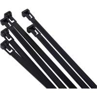Re-Usable Cable Tie, 8" Long, 50 lbs. Tensile Strength, Black Solutions industrielles ALPHA