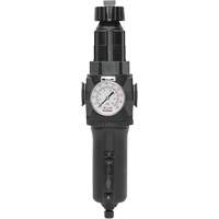 Filtre/r&eacute;gulateur drain manuel avec bol en m&eacute;tal et manom&egrave;tre Modulair 400, 1/2" NPT, 200 psi, Capacit&eacute; de 9,1 oz liq. Solutions industrielles ALPHA