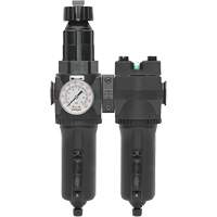 Filtre/r&eacute;gulateur + filtre coalescent drain manuel avec bol en m&eacute;tal Modulair 400, 1/4" NPT, 200 psi, Capacit&eacute; de 9,1 oz liq. Solutions industrielles ALPHA