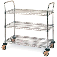 Chariots utilitaires standards, Acier inoxydable, 18" x 39" x 30", Capacit&eacute; 500 lb Solutions industrielles ALPHA
