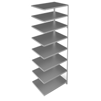 Shelving Unit, Galvanized Steel, Slotted Angle, 400 lbs. Capacity, 36" W x 96" H x 24" D Solutions industrielles ALPHA