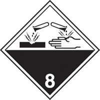 &eacute;tiquettes d'exp&eacute;dition TMD, Classe 8, Corrosifs, Papier Solutions industrielles ALPHA