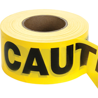 Rubans pour barricades, Anglais, 3" la x 1000' lo, 2 mils, Noir sur jaune Solutions industrielles ALPHA