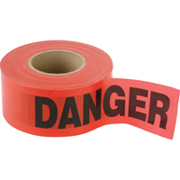 Petits rubans standards pour barricades, Anglais, 3" la x 300' lo, 2 mils, Noir/rouge Solutions industrielles ALPHA