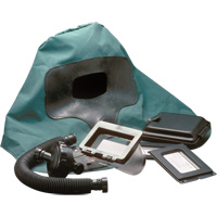 Respirateur &agrave; adduction d'air Abrasi-Blast complet, Moyen, Coiffe souple, Bavette Simple Solutions industrielles ALPHA