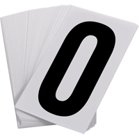 Num&eacute;ros autocollants, 0, 3-1/2" h, Noir sur blanc Solutions industrielles ALPHA
