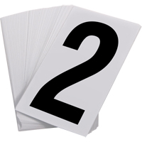 Num&eacute;ros autocollants, 2, 3-1/2" h, Noir sur blanc Solutions industrielles ALPHA