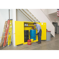 Armoires Sure-Grip EX pour entreposage de barils &agrave; la verticale, Capacit&eacute; de 110 gal. US, 2 barils, Jaune Solutions industrielles ALPHA