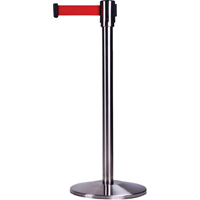 Free-Standing Crowd Control Barrier, Steel, 35" H, Red Tape, 7' Tape Length Solutions industrielles ALPHA