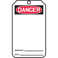 Safety Tags, Plastic, 3-3/8" W x 5-7/8" H, English Solutions industrielles ALPHA