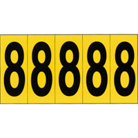 Individual Adhesive Number Markers, 8, 3-7/8" H, Black on Yellow Solutions industrielles ALPHA