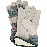 Gants d'ajusteur doubl&eacute;s pour l'hiver, Grand, Paume en Cuir de vache refendu, Doublure en Molleton de coton Solutions industrielles ALPHA