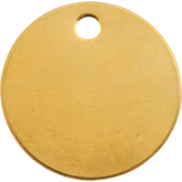 Blank Tags, Brass, 1" dia Solutions industrielles ALPHA
