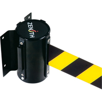 Barri&egrave;re &agrave; fixation murale, Acier, Fixation par vis, 7', Ruban Noir/Jaune Solutions industrielles ALPHA