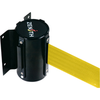 Barri&egrave;re &agrave; fixation murale, Acier, Fixation par vis, 12', Ruban Jaune Solutions industrielles ALPHA
